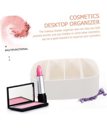 Housoutil Box Makeup Storage Box Eyeshadow Makeup Organizer Makeup Countertop Organizer Bracket Cosmetic 20.6X20X8.6CM White - Buy Online on GoSupps.com
