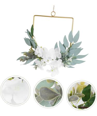 Zerodeko Wrought Iron Gate Hanging Wreath Faux Floral Eucalyptus Hoop Wreath Farmhouse Wreath Peony Rose Flower Wreath Vine Wreaths Decor Flower Pendant White Door Trim Wedding - Buy Online on GoSupps.com