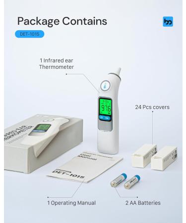 Buy Accurate Ear Thermometer for Kids Adults & Babies - 30 Memory Recall 1s Fast Results & Fever Alert | 24 Disposable Probe Covers Included - Buy Online on GoSupps.com