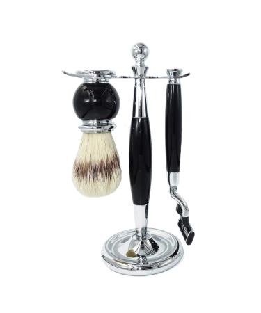 Crody simplicity men's rasier brushes fashionable black acrylic handles shaving brush set male stainless steel-shave holders 10x17.5cm silver