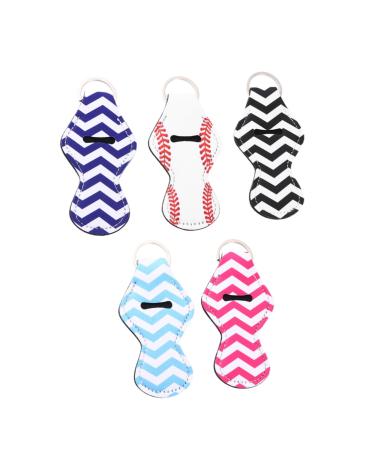 BIUDECO 5 Pieces Neoprene Wrist Key Ring Keychain Neoprene Lip Llaveros Para Mujer Wrist Key Chain Key Ring For Key Ring Miss Label Waterproof