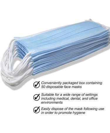 Essentials Healthcare ASTM Level 1 Earloop Face Masks - Disposable Blue Masks (Box of 50) for Maximum Comfort & Protection - Buy Online on GoSupps.com