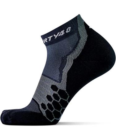 Thirty48 Performance Compression Low Cut Running Socks | 3 Pairs Black/Gray Large | Men & Women | Targeted Compression - Buy Online on GoSupps.com