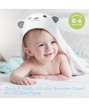 Roxanepig 2-Pack Baby Hooded Towels | 80x80 cm Bamboo Bath Towels for Newborns - Gray & Orange - Buy Online on GoSupps.com