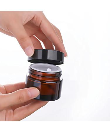 Zeoabsy 6-Piece Brown Glass Cream Box Set (5ml) with Screw Lid & Spatulas - Perfect for Cosmetics & Ointments - International Shipping Available - Buy Online on GoSupps.com