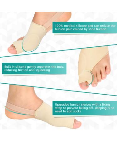 Hallux Valgus Corrector Gel Bunion Socks - Silicone Toe Spreader & Pain Relief Sleeves for Day & Night Comfort - Buy Online on GoSupps.com