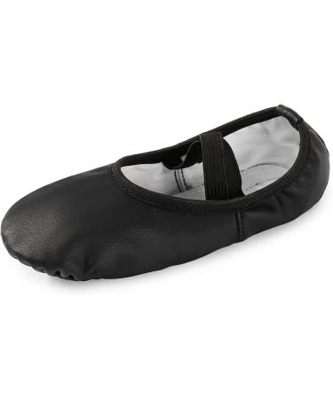 VICVIK Leather Ballet Shoes for Girls - Black, Full Sole Dance Shoes for Toddler/Kids - Buy Online on GoSupps.com