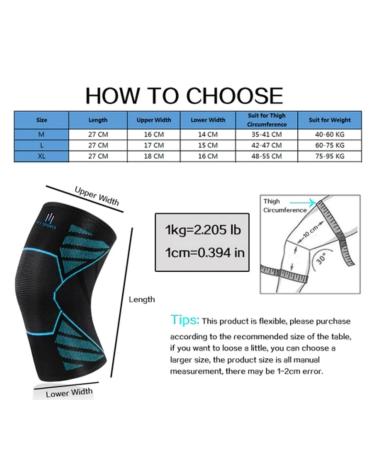 Compression Knee Brace for Men & Women - Pain Relief Sleeve for Meniscus Tear ACL Arthritis Sports - X-Large Blue - Buy Online on GoSupps.com