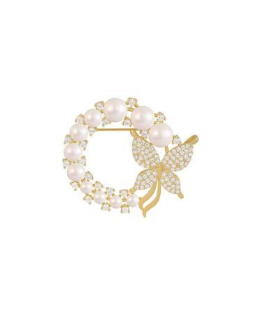 WIPPWER Pin Jewelry Gifts for Women High-end Brooch Pins for Women Sweater Coat Suit Clothes Accessories Golden Rhinestone Brooch Pins Stylish and Elegant Brooches & Pins