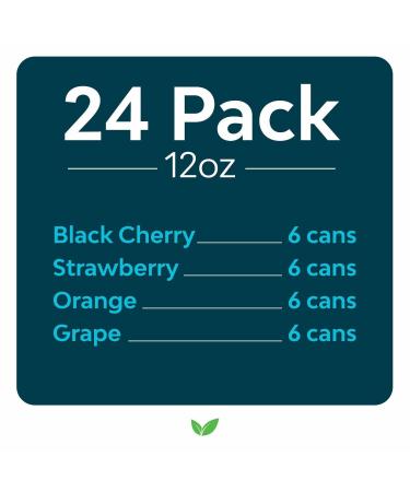 Zevia Zero Calorie Soda Fruity Variety Pack - 24 Cans, 4 Flavors - 12oz Each - Buy Online on GoSupps.com