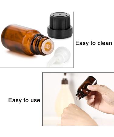 Alledomain 5Pcs 30ml Amber Glass Essential Oils Bottles with Black Cap/Dropper/Label Empty Bottle Refillable Sample Container for Massage oil/Aromatherapy/Perfume/Fragrance Oil 5pcs * 30ml - Buy Online on GoSupps.com