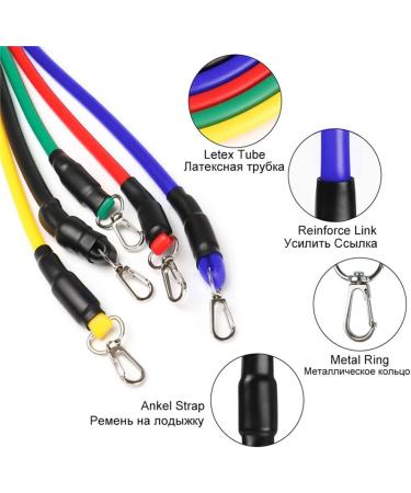 Buy Resistance Bands Set with Door Anchor & Ankle Straps | Perfect for Home Workouts & Resistance Training - International Shipping Available - Buy Online on GoSupps.com