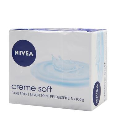Nivea Cream Soap Creme Soft - 3 x 100g Almond Pack | International Shipping Available - Buy Online on GoSupps.com