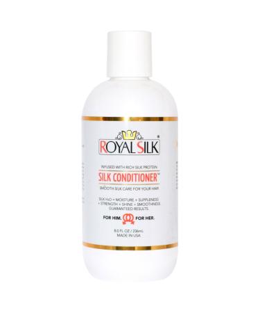 Royal Silk The Original Silk Conditioner Smooth as Silk for Hair Like Silk Soft Creamy Fragrant Smoothing Hydrating Lubricating + Superb Detangler All Genders Ages Hair Types - 8 oz