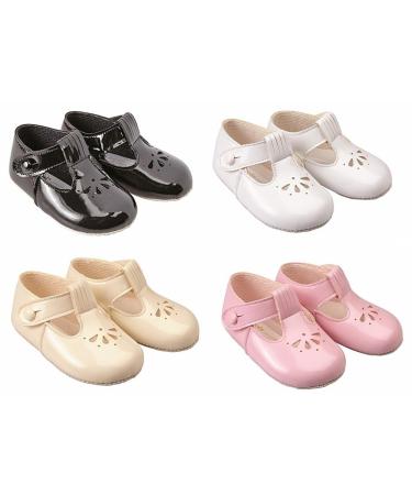 Baypods Baby Girls Soft pram Shoes by Early Days 0-3 Months Pink