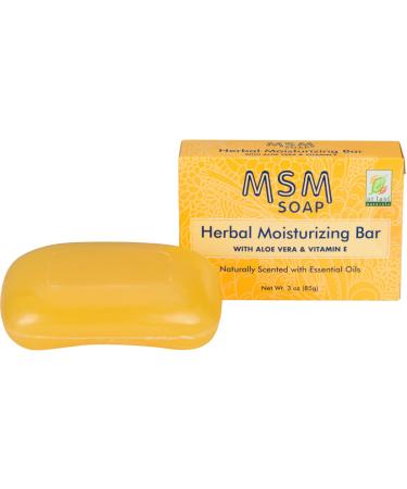 At Last Naturals MSM Soap Bar  Reduce Fine Lines and Wrinkles  Soothing Herbal Moisturizer with Aloe Vera  Vitamin E  Essential Oils to Promote Healthy Skin (3 oz) 1 Pack