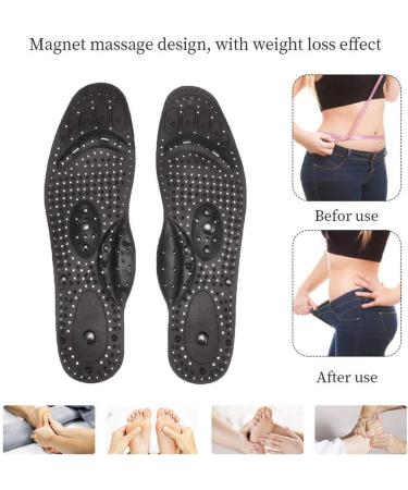 Acupressure Magnetic Shoe Insoles for Foot Pain Relief - Black (Female) - Buy Online on GoSupps.com