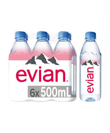 Evian Still Natural Mineral Water 6 x 500ml