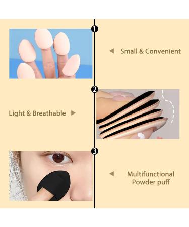 ieron 10 Pieces Mini Finger Powder Puff Soft Makeup Powder Puff for Foundation Concealer Cosmetic Foundation Sponge Mineral Powder Wet Dry Makeup Tool (Black) - Buy Online on GoSupps.com