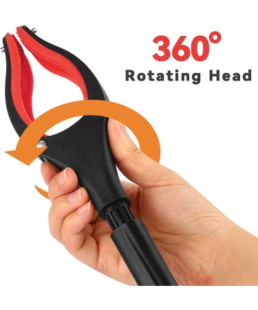 2-Pack 32 inch Grabber Reacher Tool  Foldable Trash Picker Extra Long Handle Reacher with Rotating Jaw Lightweight Picker Upper Grabber for Elderly Claw Pick Up Stick with Strong Magnetic Picker B: 2 Pack Red - Buy Online on GoSupps.com