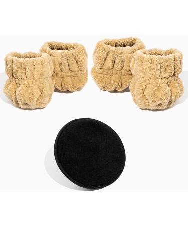 2 Pairs of Face Washing Wristbands & Reusable Makeup Remover Sponge - Absorbent Cuffs for a Mess-Free Clean | International Shipping Available - Buy Online on GoSupps.com