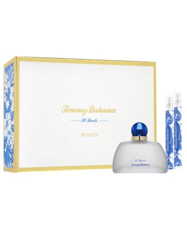 Tommy Bahama St. Barts 3 PC Perfume Gift Set for Women Set Includes 3.4 Fl Oz Eau de Parfum + Two 0.34 Fl Oz Mini Travel Sprays Christmas Gift Stocking Stuffer for Her