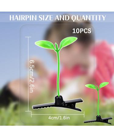 FERCAISH 10 Pcs Trendy Bean Sprouts Hair Clips - Cute Funny Sprout Hairpins for Girls and Kids - Buy Online on GoSupps.com
