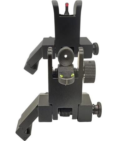 Levien 45 Degree Offset Fiber Optic Flip Up Sights - Front Red Dot & Rear Green Dot, Picatinny/Weaver Rail Mount - Buy Online on GoSupps.com