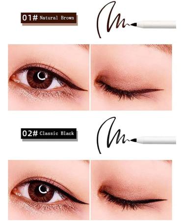 Non-Smudging Waterproof Long-lasting Eyeliner Pencil Quick Drying Long Lasting Waterproof and Sweat Proof Eyeliner Extra Fine Eyeliner with Sharpener (Brown/Black) - Buy Online on GoSupps.com