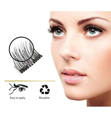 Shop Magnetic Eyelashes - Upgraded Triple Magnetized 3D Fiber Lashes for Natural Look | Set of 4 with Applicator - Buy Online on GoSupps.com