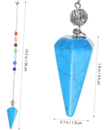 Buy NOLITOY Hexagonal Cone Pendant - Natural Crystal Craft for DIY Chakra Pendulum Necklace and Home Decor - Blue 26x1.9cm - International Shipping Available - Buy Online on GoSupps.com