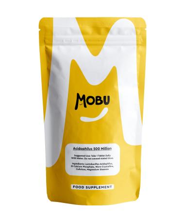 MOBU - Acidophilus Lactobacillus 50mg Probiotic - 500 Million CFU - Supports Healthy Gut Microbiome and Digestion System - Reduce Bloating - UK Made - GMP Approved - 120 Tablets