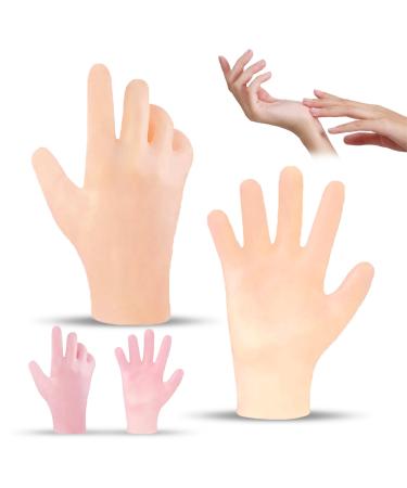 Moisturizing silicone gloves spa gel gloves silicone sleeping gloves reusable for female hand care repair dry cracked rough rough soft (2 pair of yellow & pink) 2 pair - pink yellow