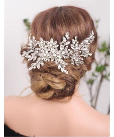 Hair Accessories Bridal Vintage Silver Full Rhinestones Big Hair Comb Bridal Shinny Pearls and Crystals Comb Headpiece Bridal Hair Piece Wedding Head Piece (Color : Rose gold) - Buy Online on GoSupps.com