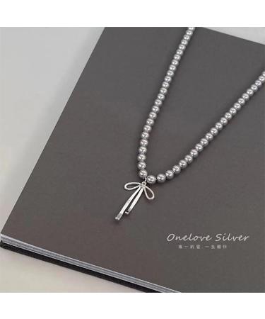 Elegant Gray Necklace for Women | Adjustable Collarbone Chain with Brown Pearl | Oralgos Jewelry Accessory - Buy Online on GoSupps.com