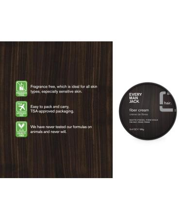 Every Man Jack Fiber Cream for Men - Medium Hold, Matte Finish, Non-Greasy, Fragrance-Free - 3.4 oz - Buy Online on GoSupps.com