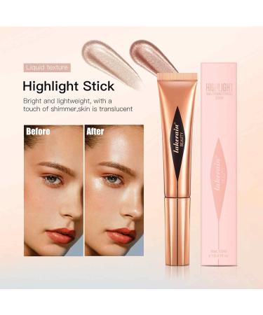 Highlighter Stick Creamy Highlighter Stick 3 in 1 | Waterproof Sheer Glow Buildable Color Contouring Pen Blush and Blendable Highlighter Makeup Stick for Face Purble - Buy Online on GoSupps.com