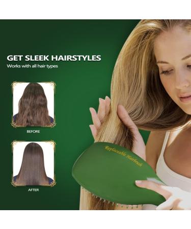 Paddle Hair Brush Glide Thru Detangling Detangler Brush for Natural Curly Straight Wet or Dry Hair HairBrush for Adults & Kids Hair (GREEN) P-Green - Buy Online on GoSupps.com