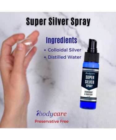 Super Silver Spray Deodorant & Sanitizer 2 oz | Natural Alcohol-Free All-Day Freshness | Safe for Skin Clothes & Surfaces - Buy Online on GoSupps.com