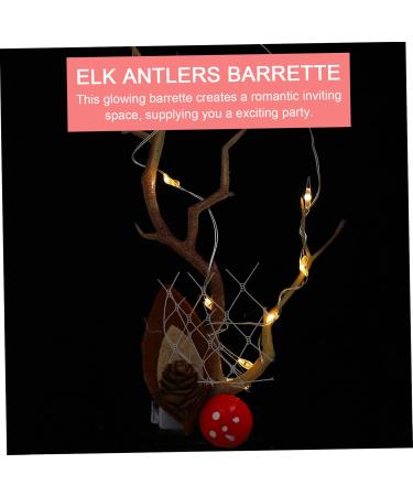 Beavorty 2 Pairs Luminous Antler Hair Clip dresses for summer headbands LED hair accessories Light Up Reindeer Antlers Hair Hoops Deer Antler Hair Clip deer horn hair clips bow tie - Buy Online on GoSupps.com