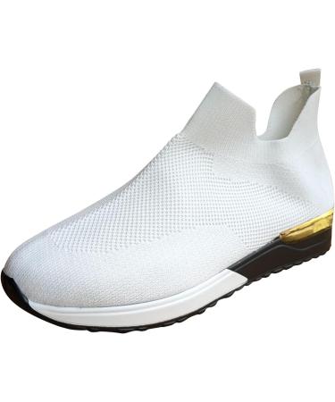 Women s White Plateau Slip-On Running Shoes | Air Pillow Fashion Fitness & Leisure Shoes for Summer Outdoor & Sports Hall | EU Size 38 - Buy Online on GoSupps.com
