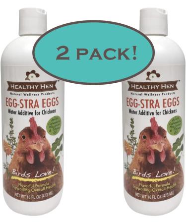 Organic Chicken Water Additive with Aloe Vera, Calendula Oil, Thyme Oil - 16 oz (2 pack) - Supports Egg Production & Immunity - Made in USA - Buy Online on GoSupps.com