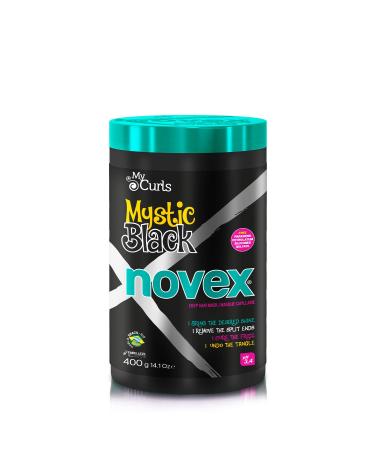 NOVEX Mystic Black Deep Conditioning Mask - Baobab Oil Protects  Adds Moisture  Controls Frizz  Enhances Shine - Rich in Vitamin A  C  D and E - Omega 3  6 and 9 (400g/14.1 OZ