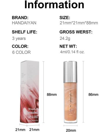 GUASDIE 6 Colors Marble Liquid Lip Gloss Moisturizing Lipstick Lip Gloss Oil Lip Gloss Kit High Gloss Lip Plumper Glass Finish Girls and Women - Buy Online on GoSupps.com