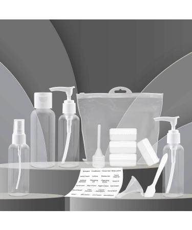 VELOCVIL Empty Travel Bottles Set - 12 TSA Approved Containers for Toiletries | Refillable Skincare, Shampoo & Liquid | Clear with Toiletry Bag for Airport Travel - Buy Online on GoSupps.com