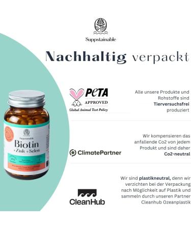 365 Biotin Zinc Selenium Tablets | PETA Certified | CO2 Neutral & Plasticutral | High Dose 1000 g for Skin Hair & Nails | Premium Hair Tablets - Buy Online on GoSupps.com