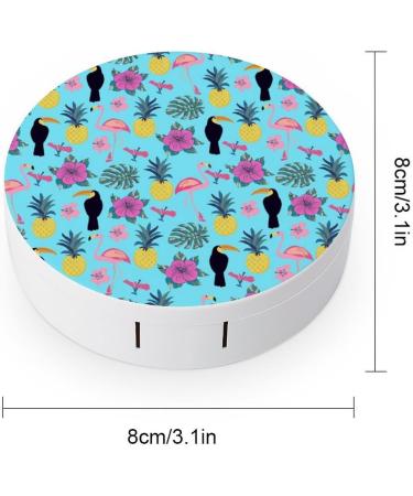 Toucan & Flamingo Pineapple Contact Lens Travel Kit | Cute Portable Contact Case with Mirror for Daily Use - Buy Online on GoSupps.com