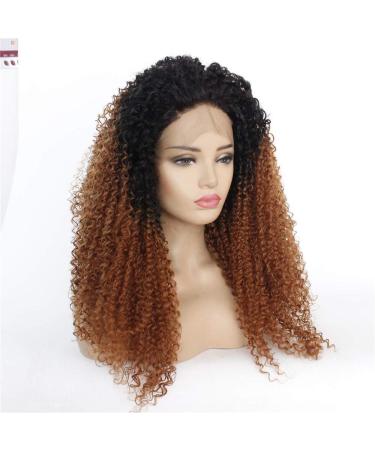 High Temperature Silk Wig Set - Black and Brown Mixed Color Lace Front Chemical Fiber Wig for International Shipping - Buy Online on GoSupps.com
