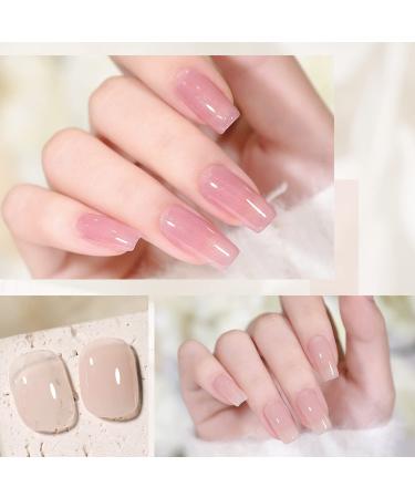OPUIU Jelly Gel Nail Polish Set - 10 Colors Nude & Neutral Milky White Sheer Light Pink Red Shimmer Transparent UV Translucent Polish Kit for Salon Manicure DIY - Buy Online on GoSupps.com