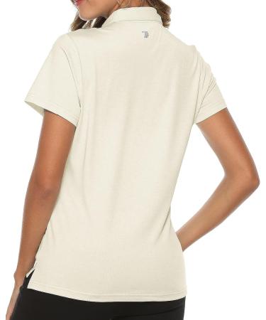 Women's Golf Polo T-Shirt | Moisture-Wicking, Quick Dry, Lightweight | TBMPOY C14, Eggnog - Size Large - Buy Online on GoSupps.com
